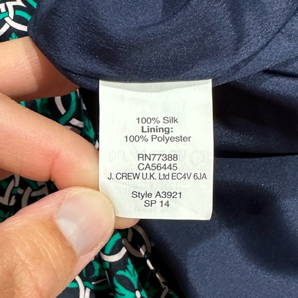 J. Crew "Swoop" Dress, Green & Navy, Women's 00 - Picture 10 of 11